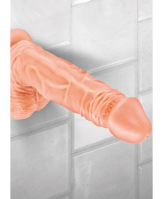 Gode réaliste veiné avec testicules et ventouse 18cm 